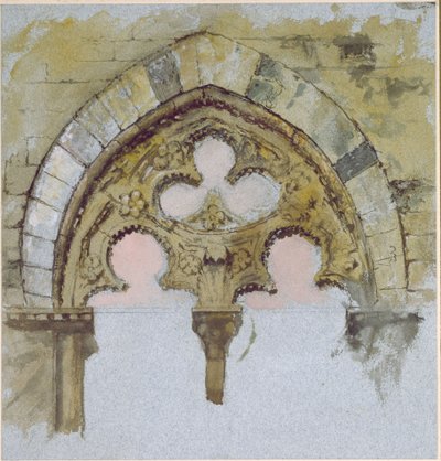 Ein Fenster des Palazzo Tolomei, Siena, zeigt die grobe und unsymmetrische Platzierung massiver Steine, 25. - 27. Juni 1870 von John Ruskin